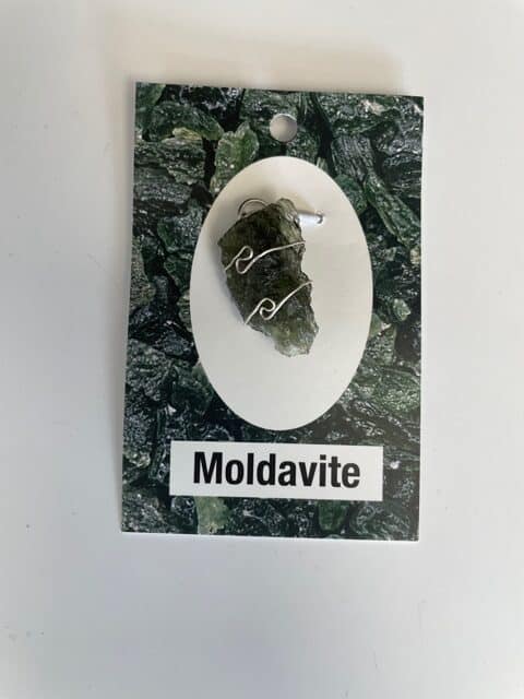 Moldavite Wire Wrap Pendant – Small