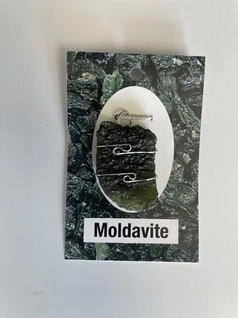 Moldavite Wire Wrap Pendant – Large