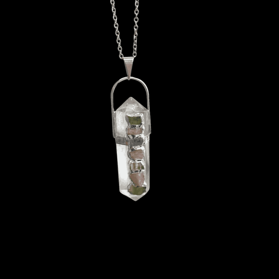 Clear Quartz with Mixed Tourmaline Necklace