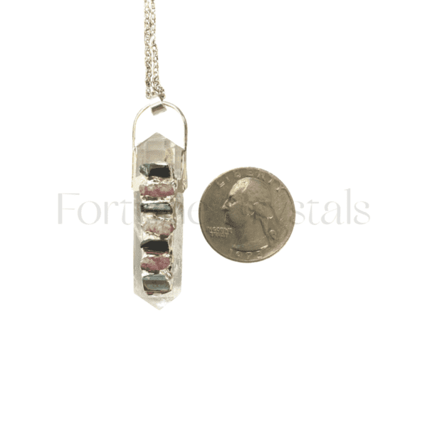 Clear Quartz with Mixed Tourmaline Necklace - Image 3