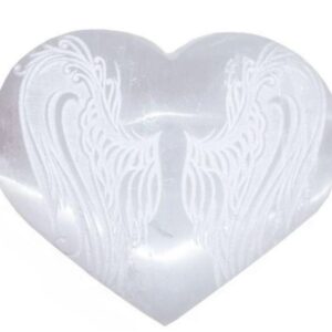 fortunecrystals selenite heart angel wings 300x300 - Selenite Heart with Angel Wings