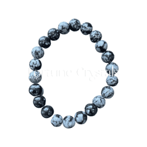 fortunecrystals snowflake obsidian bracelet 300x300 - Snowflake Obsidian Bracelet (8mm)