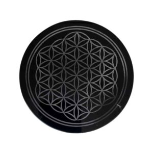 fortunecrystals obsidian plaque 50 300x300 - Obsidian Flower of Life Plaque