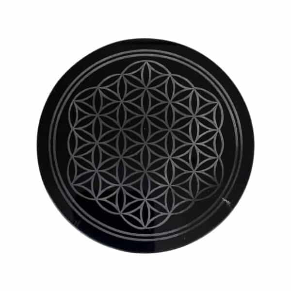 Obsidian Flower of Life Plaque