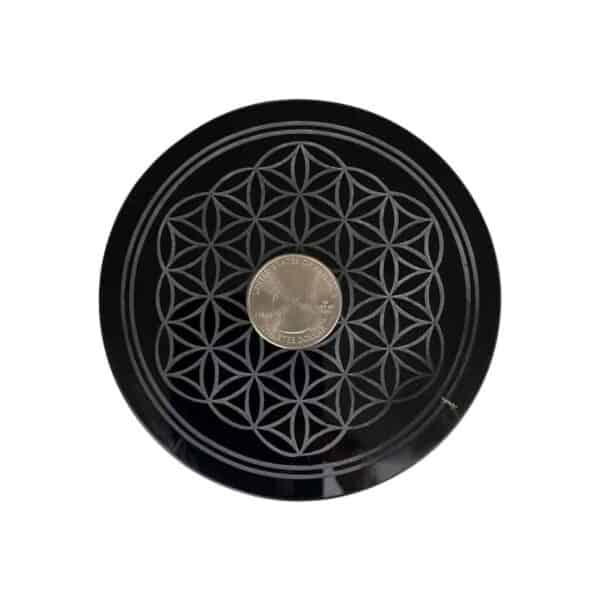 Obsidian Flower of Life Plaque - Image 2