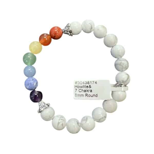 7 Chakra Bracelet with Howlite