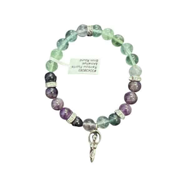 Rainbow Fluorite & Amethyst Bracelet (8mm)